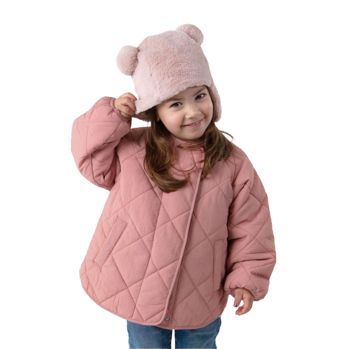 Barts Girls' Doozy Earflap Hat Pink-Cream #- 53 Degrees North