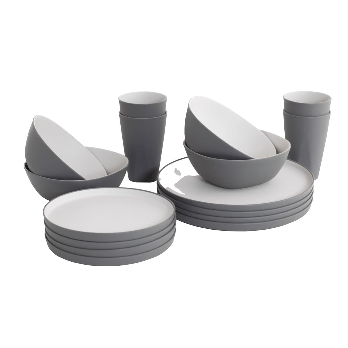 Outwell Gala 4 Person Dinner Set Grey Mist / One Size - 53 Degrees North