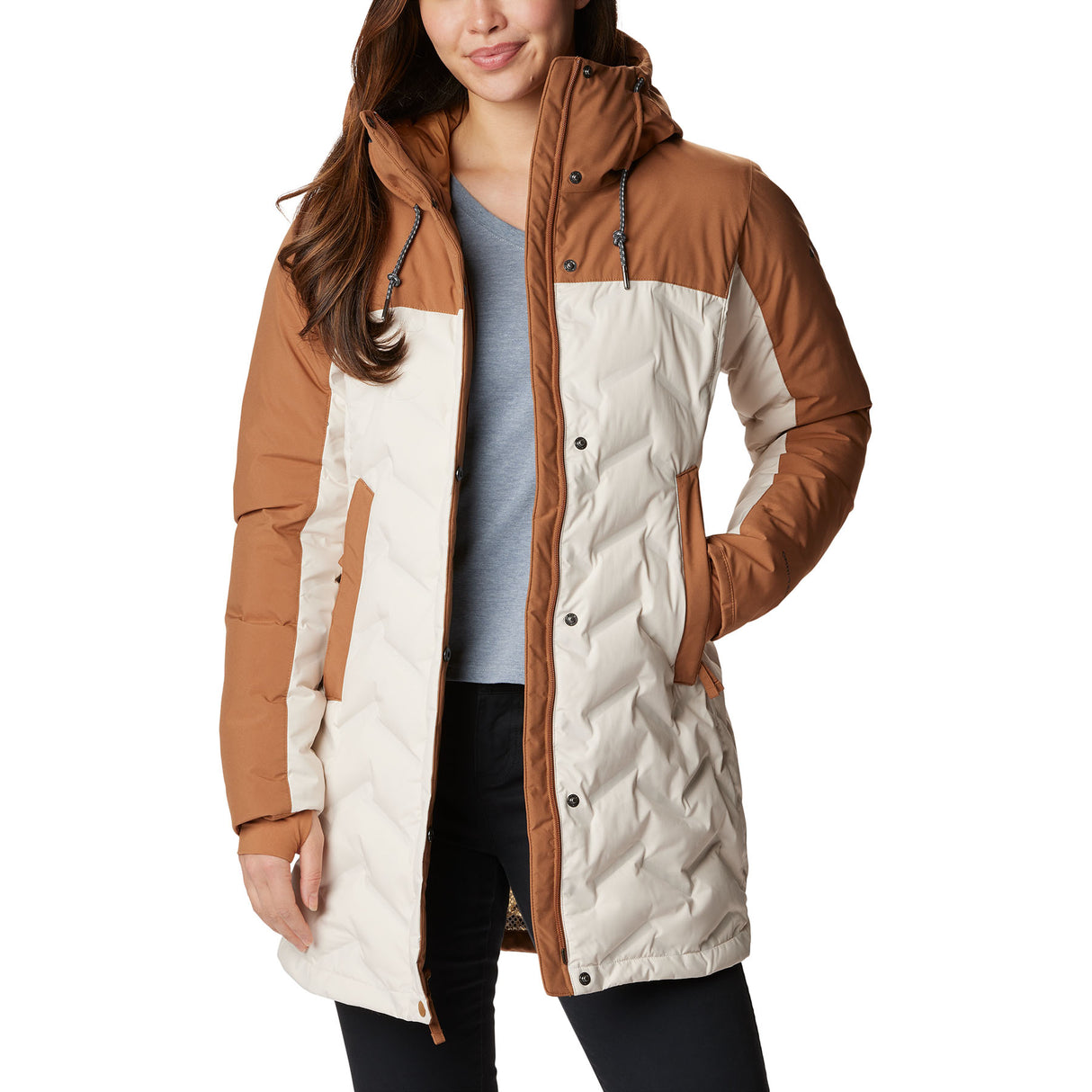 Columbia Women's Mountain Croo II Mid Down Jacket Chalk/Camel Brown / X-Small-Chalk/Camel Brown / Small-Chalk/Camel Brown / Medium-Chalk/Camel Brown / Large-Chalk/Camel Brown / X-Large #- 53 Degrees North