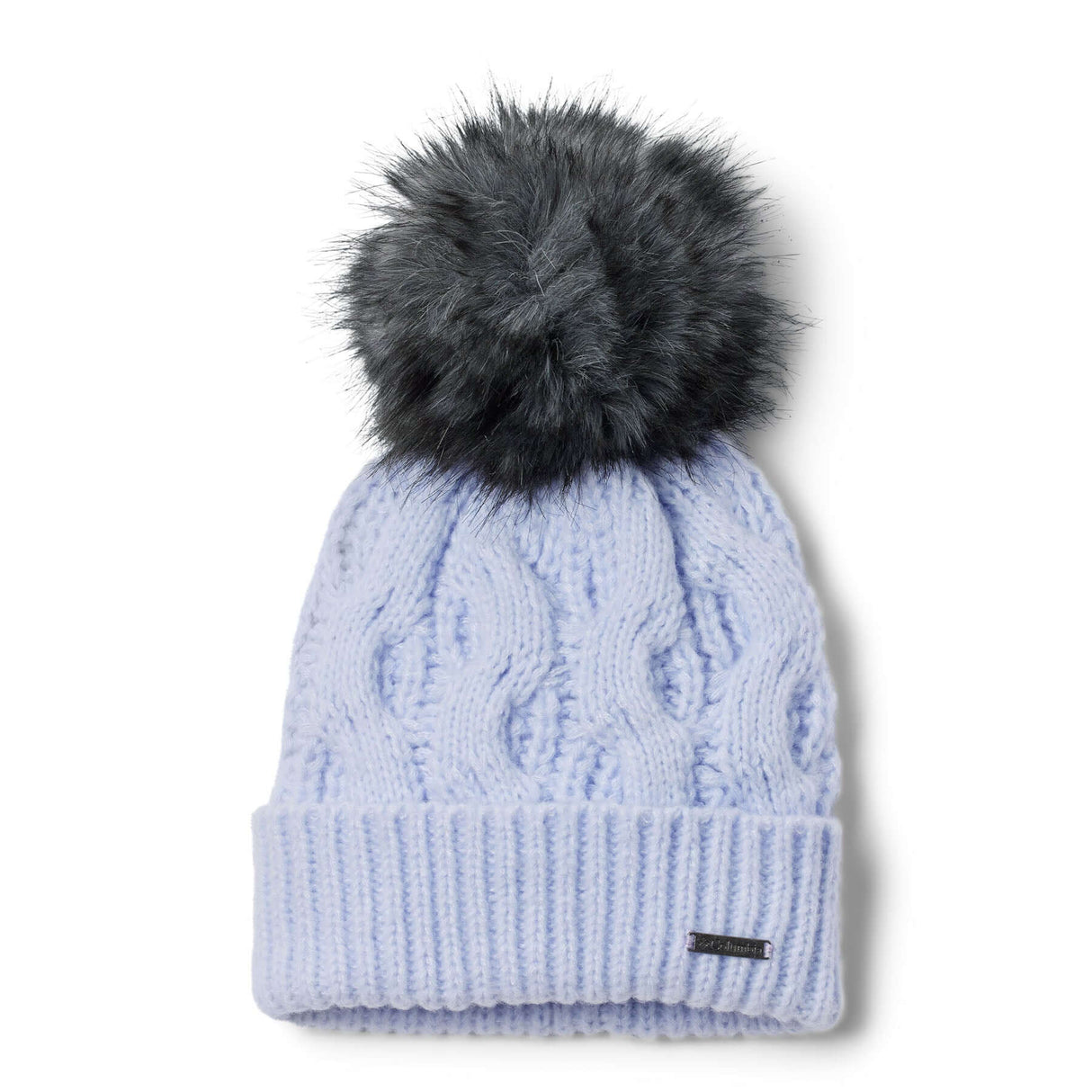 Columbia Boundless Days Cable Knit Pom Beanie Camel Brown-Snowdrift #- 53 Degrees North