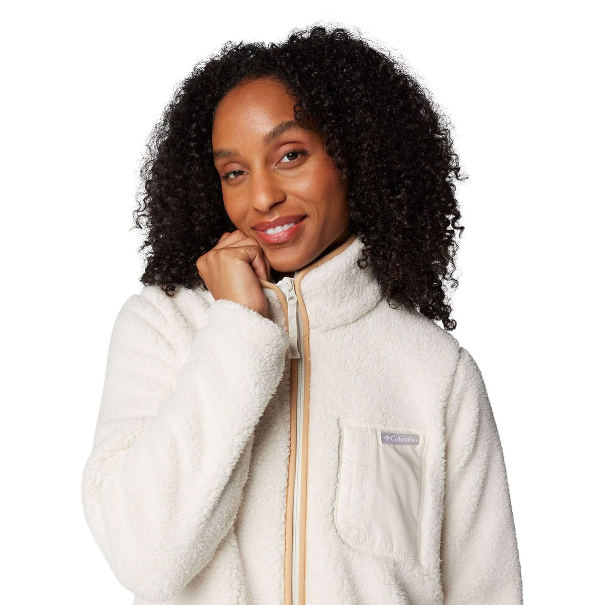 Columbia Women's West Bend Full Zip II Sherpa Jacket Chalk / X-Small-Chalk / Small-Chalk / Medium-Chalk / Large-Chalk / X-Large #- 53 Degrees North