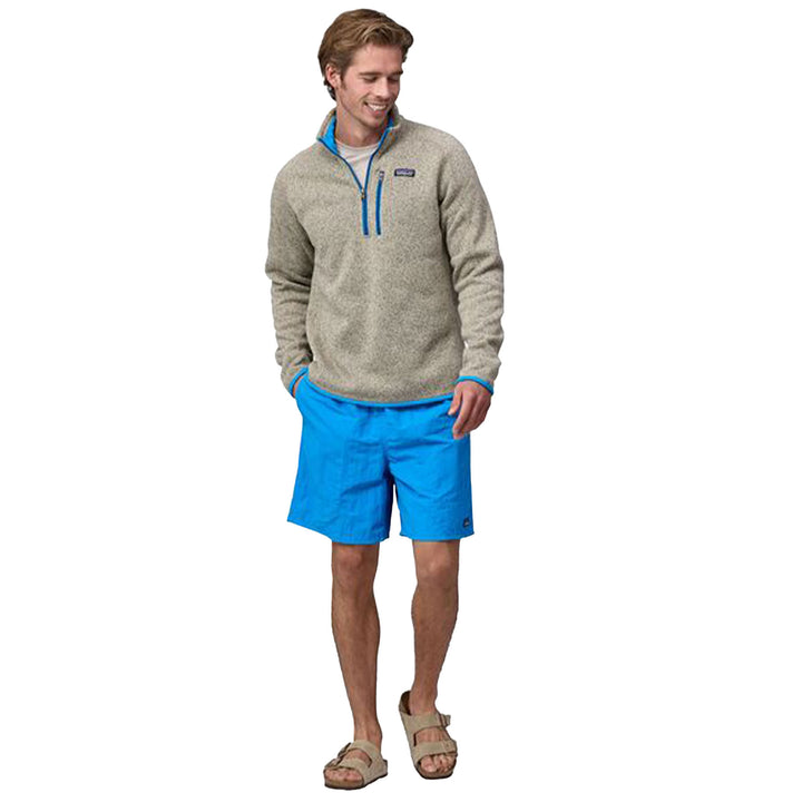 Patagonia Men's Better Sweater 1/4 Zip #color_oar-tan-vessel-blue