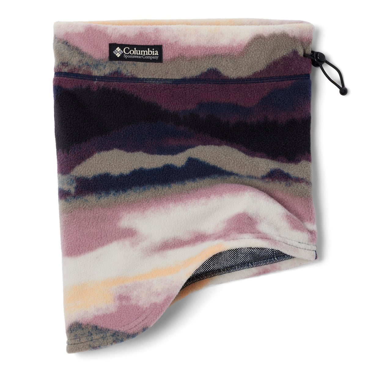 Columbia CSC II Fleece Neck Gaiter Chalk-Collegiate Navy Dolomites-Clematis Blue Retroscape #- 53 Degrees North