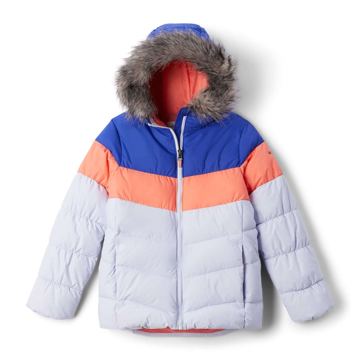 Columbia Girls' Arctic Blast III Jacket Snowdrift/Hot Coral/Clematis Blue / Age 5-6-Snowdrift/Hot Coral/Clematis Blue / Age 7-8-Snowdrift/Hot Coral/Clematis Blue / Age 9-10-Snowdrift/Hot Coral/Clematis Blue / Age 11-12-Snowdrift/Hot Coral/Clematis Blue / Age 13-14 #- 53 Degrees North