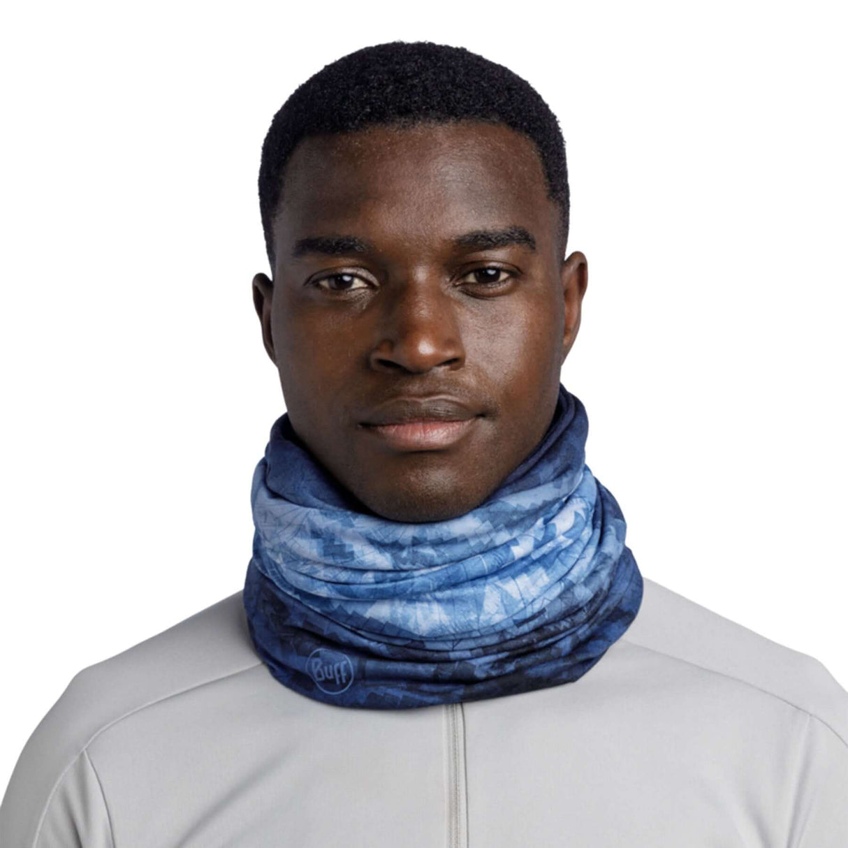 BUFF Polar Reversible Neck Gaiter Urid Black-Snout Ecru-Sybe Blue-Metly Rosewood #- 53 Degrees North