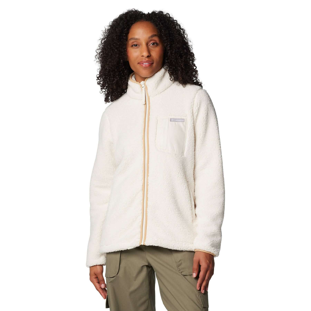 Columbia Women's West Bend Full Zip II Sherpa Jacket Chalk / X-Small-Chalk / Small-Chalk / Medium-Chalk / Large-Chalk / X-Large #- 53 Degrees North