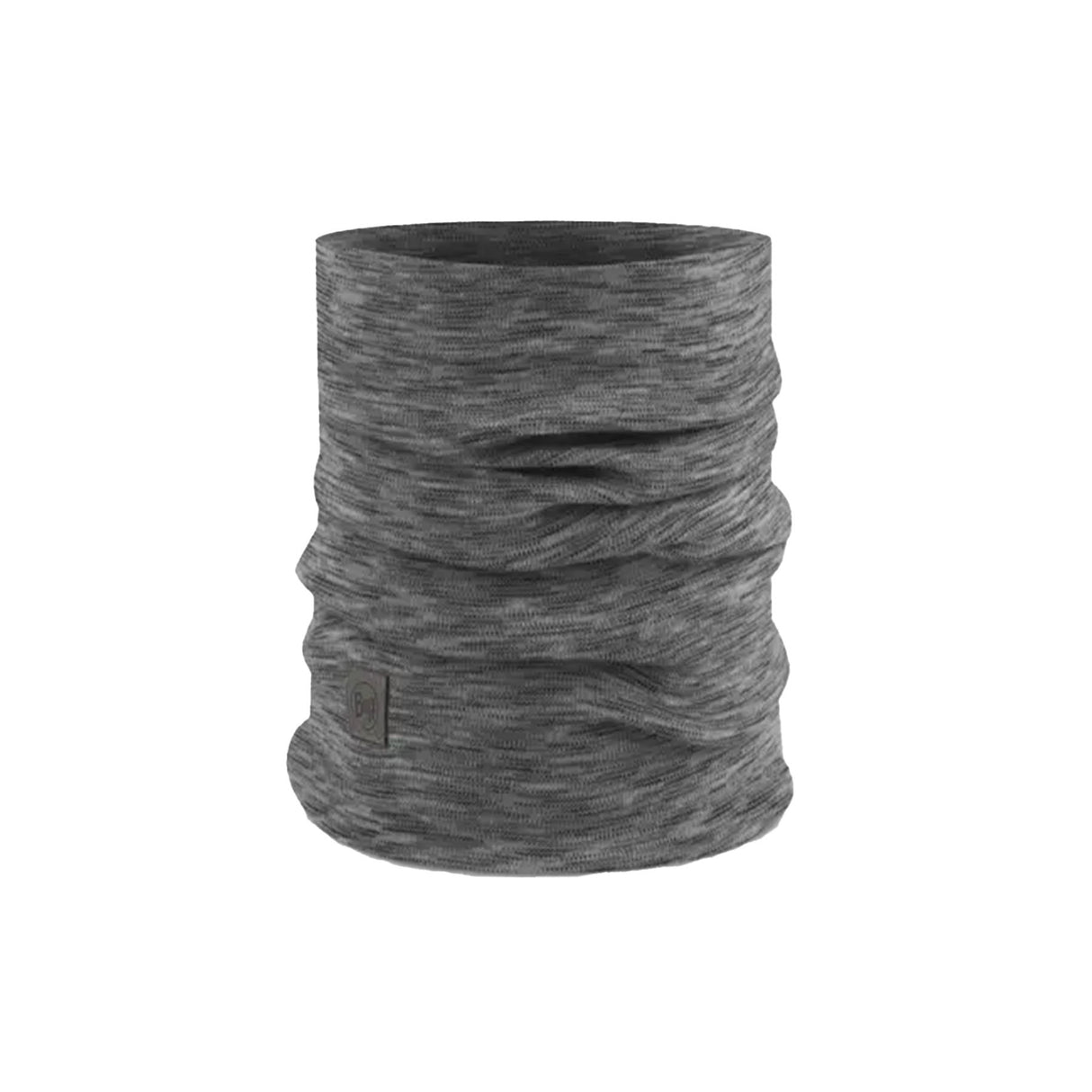BUFF Merino Heavyweight Neck Warmer Solid Black-Multistripes Fog Grey #- 53 Degrees North