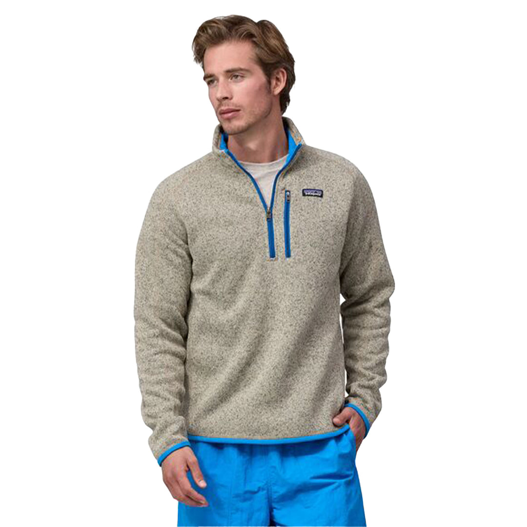 Patagonia Men's Better Sweater 1/4 Zip #color_oar-tan-vessel-blue