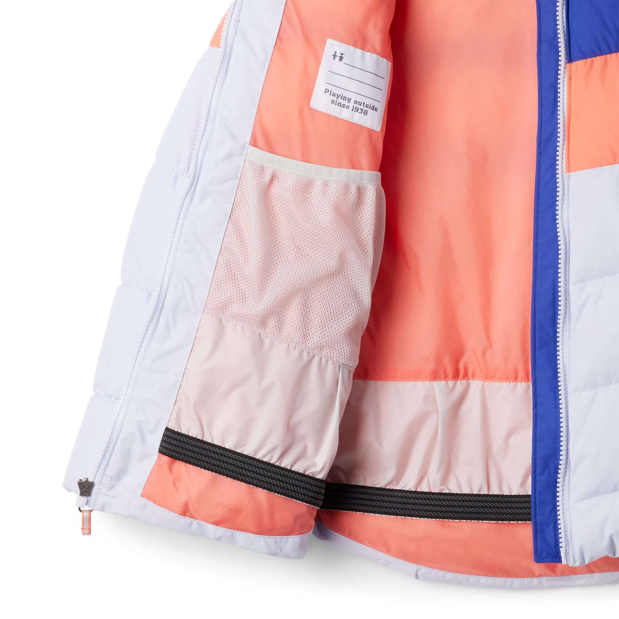 Columbia Girls' Arctic Blast III Jacket Snowdrift/Hot Coral/Clematis Blue / Age 5-6-Snowdrift/Hot Coral/Clematis Blue / Age 7-8-Snowdrift/Hot Coral/Clematis Blue / Age 9-10-Snowdrift/Hot Coral/Clematis Blue / Age 11-12-Snowdrift/Hot Coral/Clematis Blue / Age 13-14 #- 53 Degrees North