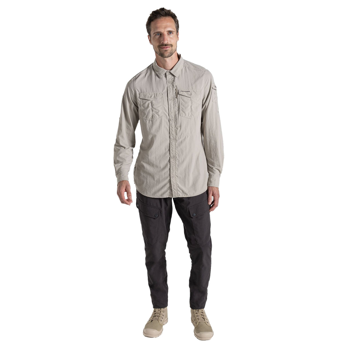 Craghoppers Men's Nosilife Adventure Long Sleeve Shirt III Parchment / Small-Parchment / Medium-Parchment / Large-Parchment / X-Large-Parchment / XX-Large #- 53 Degrees North