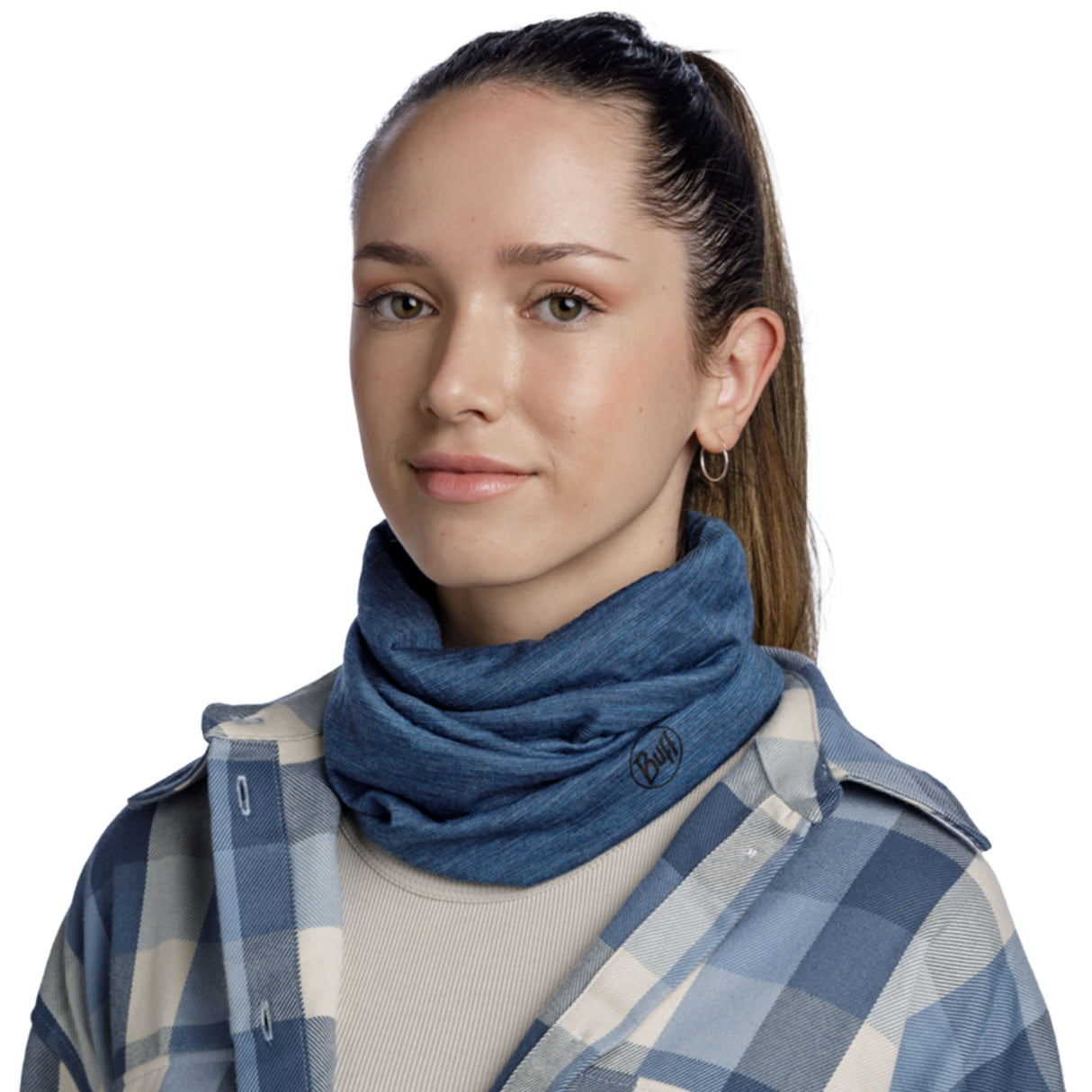 BUFF Merino Lightweight Neckwear Multistripes Tempest-Solid Pansy-Cloud Matewa-Solid Black-Solid Light Grey #- 53 Degrees North