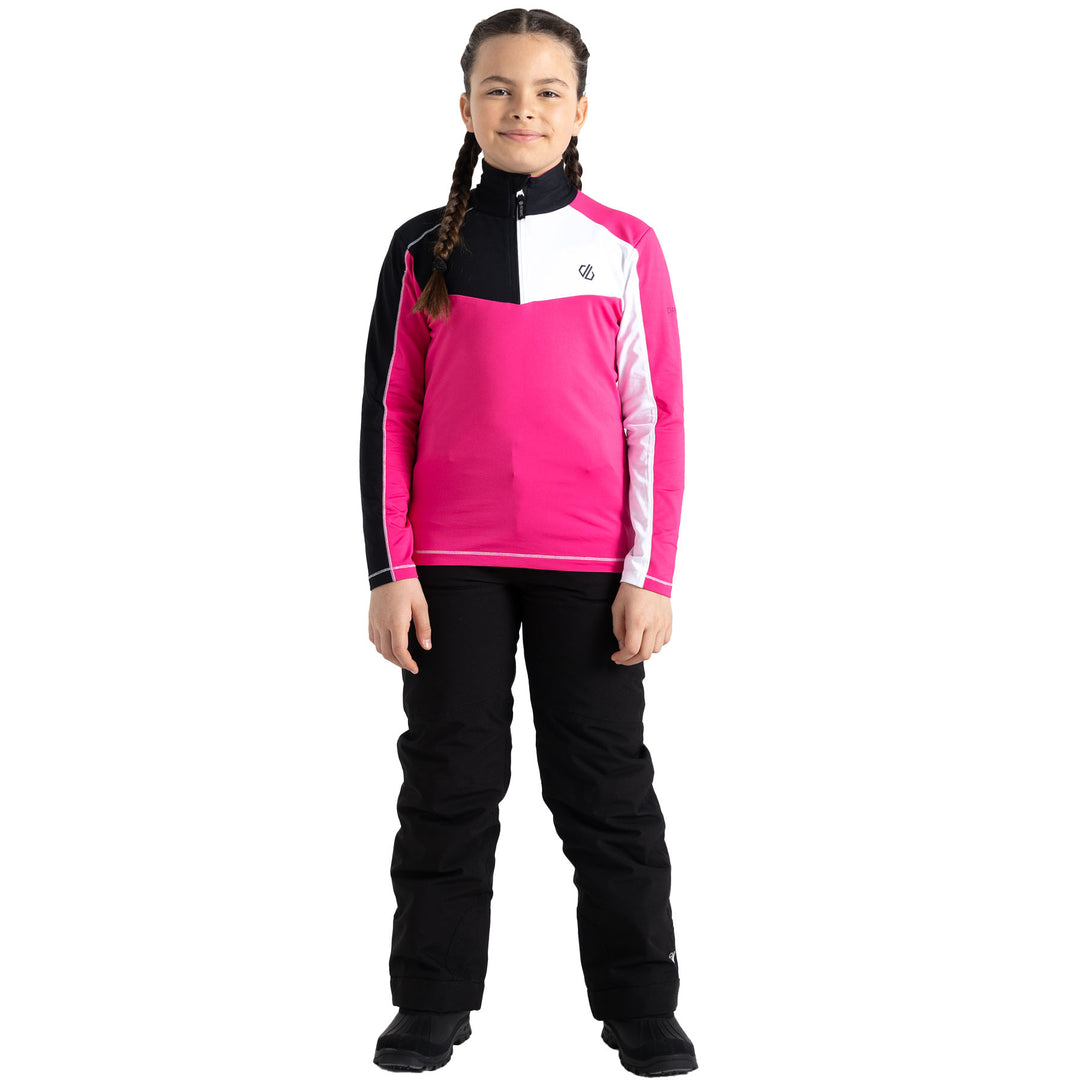 Dare 2b Kids' Formate II Core Stretch Midlayer Top #color_pure-pink-black