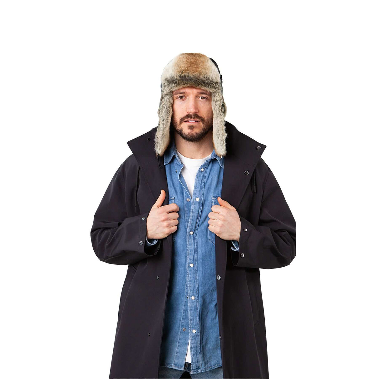 Barts Kamikaze Bomber Hat Grey Herringbone-Black #- 53 Degrees North