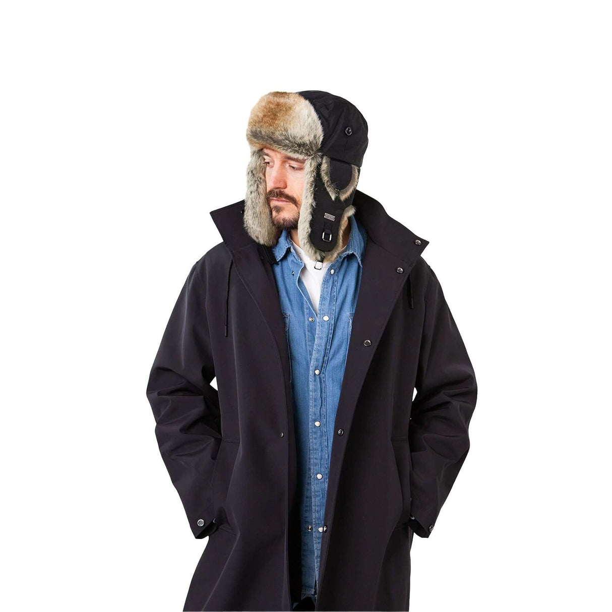 Barts Kamikaze Bomber Hat Grey Herringbone-Black #- 53 Degrees North