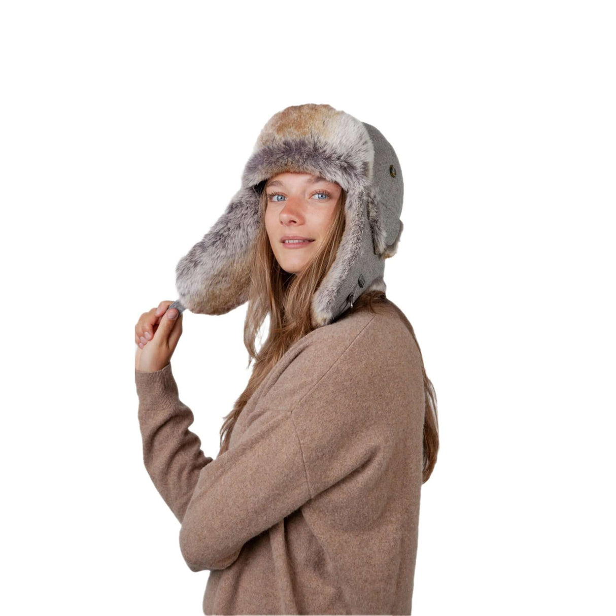 Barts Kamikaze Bomber Hat Grey Herringbone-Black #- 53 Degrees North