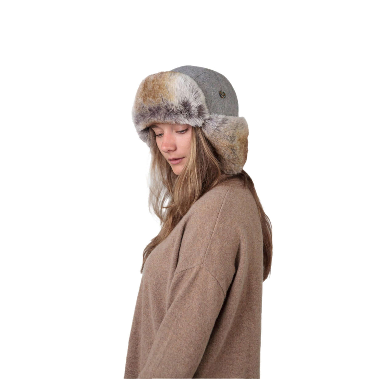 Barts Kamikaze Bomber Hat Grey Herringbone-Black #- 53 Degrees North