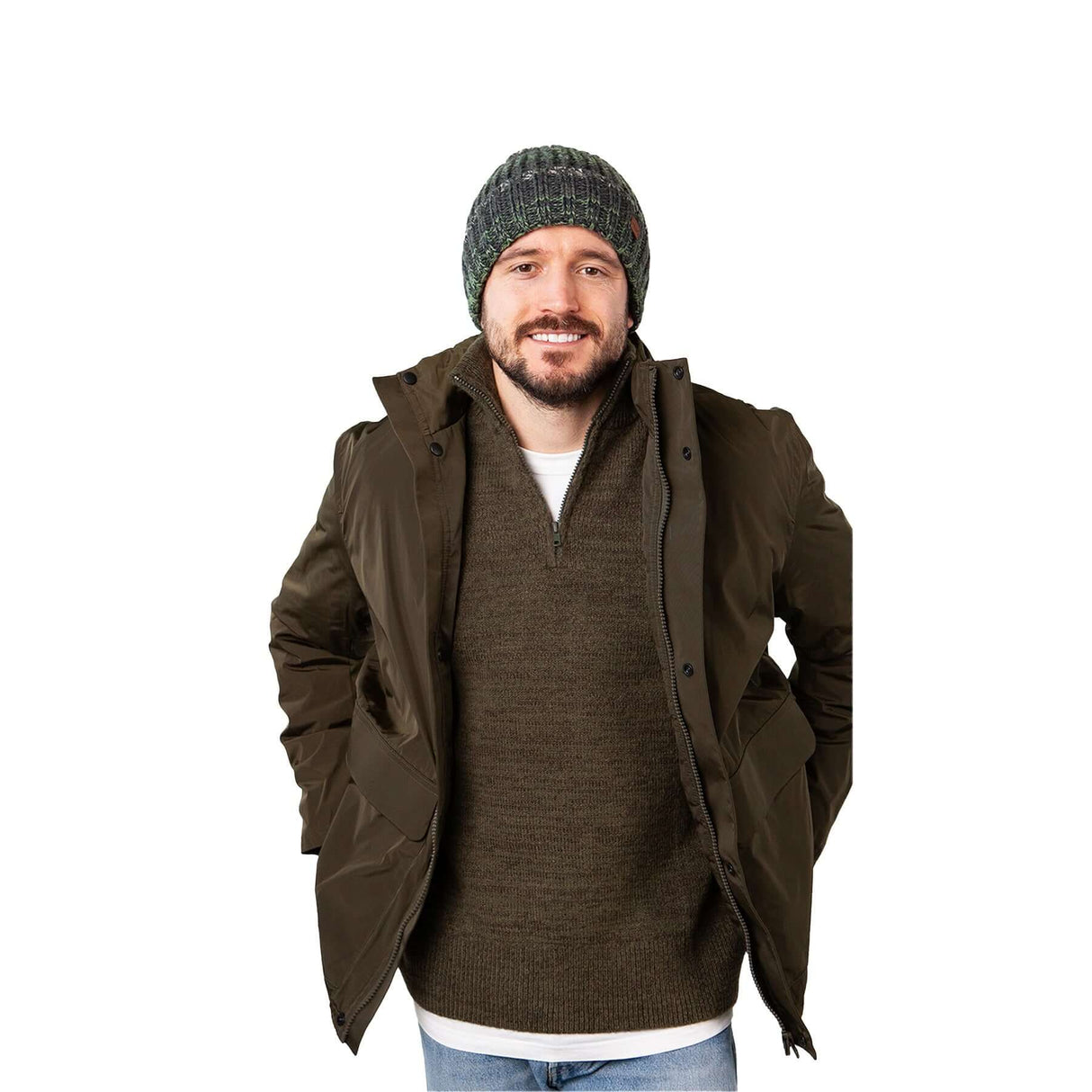 Barts Akotan Beanie Navy-Ochre-Dark Heather-Denim-Green #- 53 Degrees North