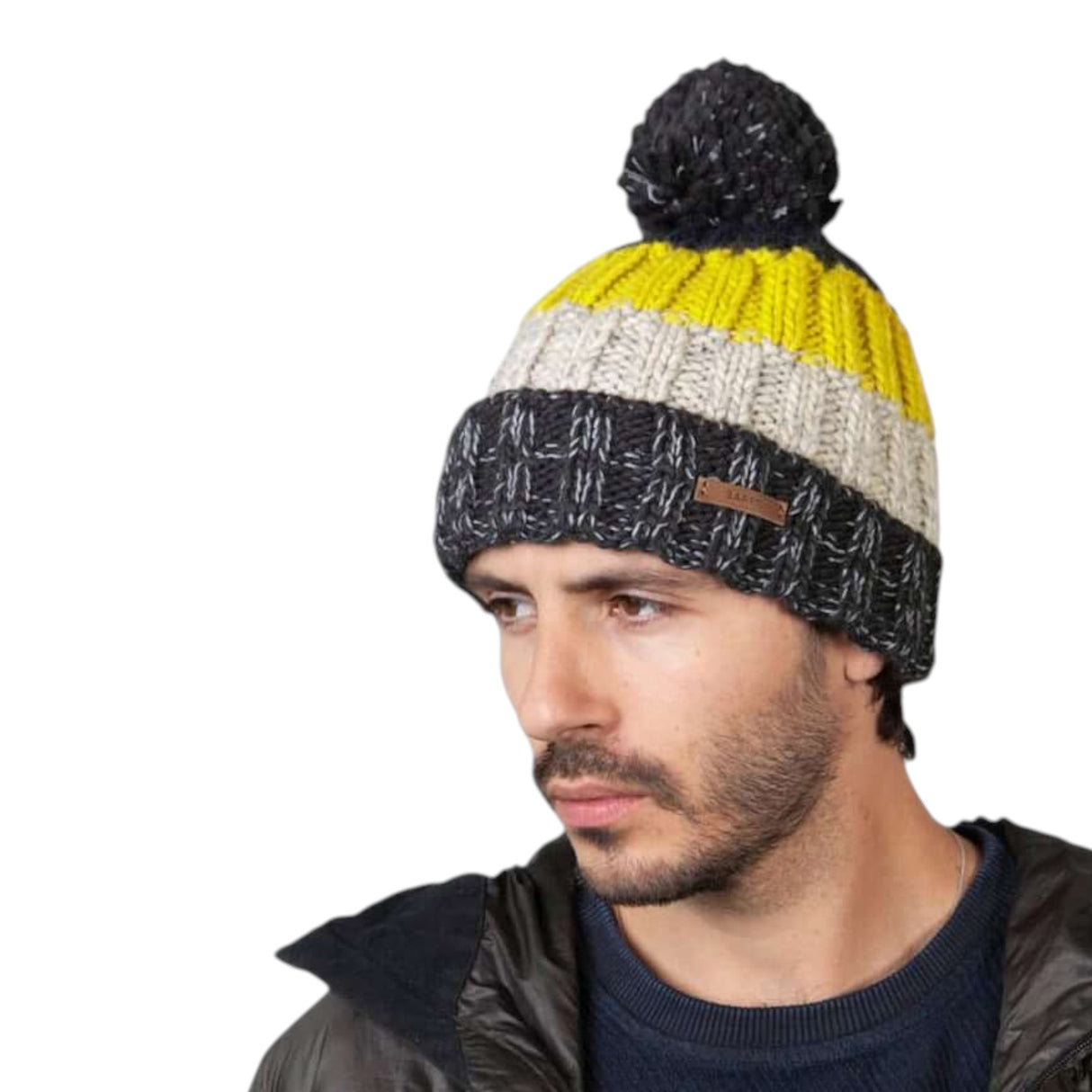 Barts Wilhelm Beanie Charcoal-Yellow-Cedar-Blue-Burgundy #- 53 Degrees North