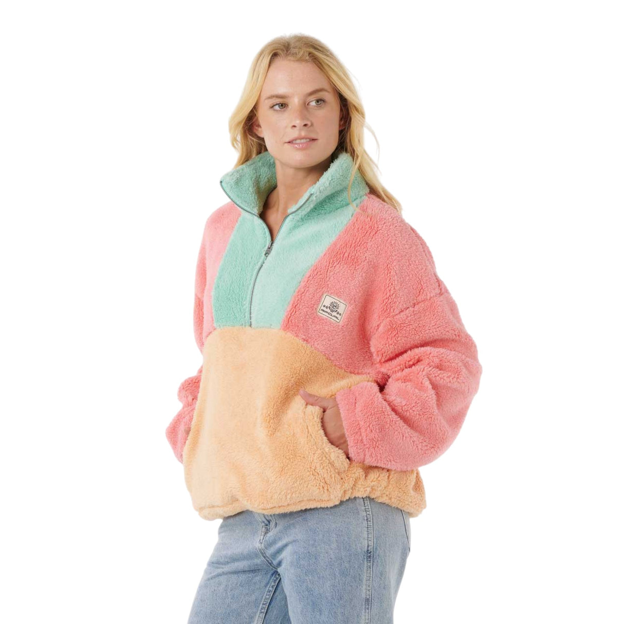 Ripcurl Women's Block Party Polar Fleece Pink / X-Small-Pink / Small-Pink / Medium-Pink / Large-Pink / X-Large - 53 Degrees North