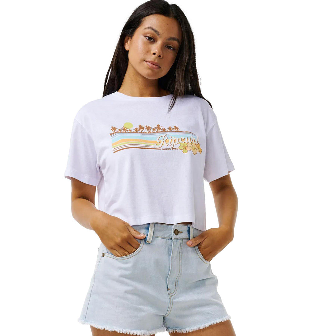 Women's Sunset Crop Tee #color_white