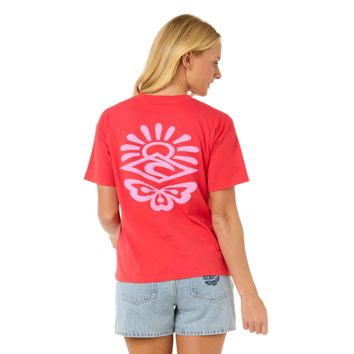 Ripcurl Women's Icons Of Surf Relaxed T-Shirt Hibiscus Red / X-Small-Hibiscus Red / Small-Hibiscus Red / Medium-Hibiscus Red / Large-Hibiscus Red / X-Large - 53 Degrees North