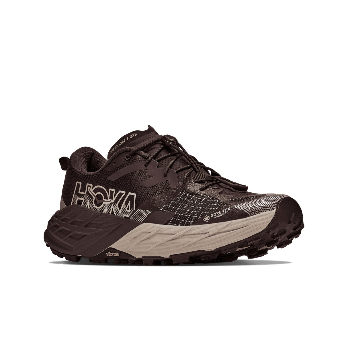 Hoka Men's Speedgoat 7 GORE-TEX Trail Running Shoes Spiced Chocolate/River Rock Grey / UK 8 - 53 Degrees North