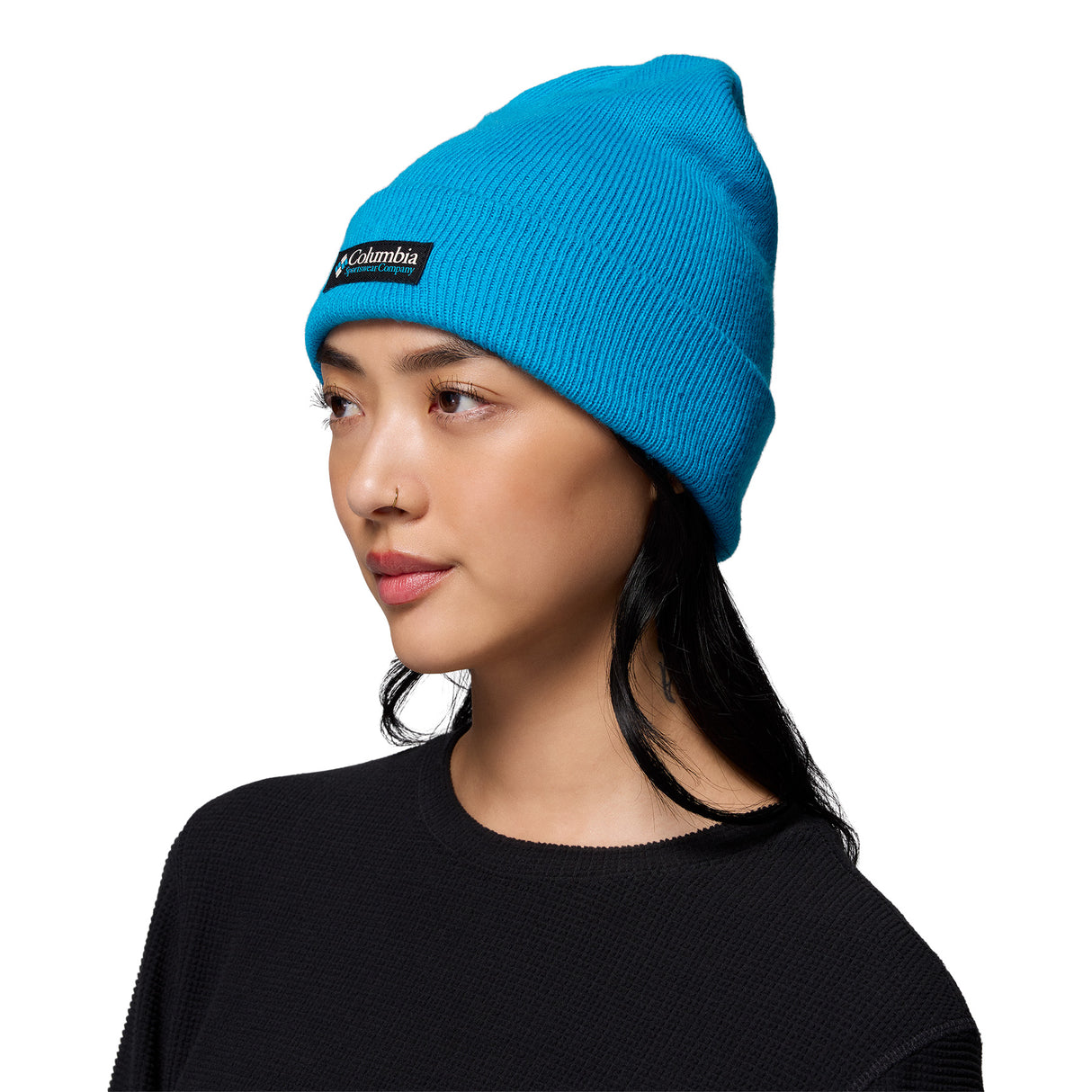 Columbia City Trek Heavyweight Beanie Dark Stone-Everblue-Shale Purple-Neon Light-Compass Blue/Icons #- 53 Degrees North