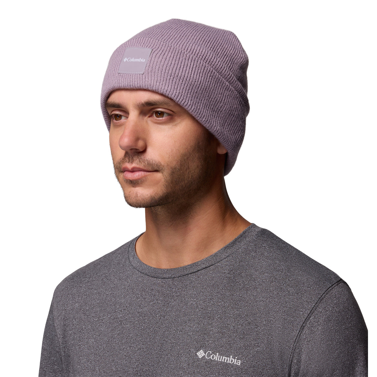 Columbia City Trek Heavyweight Beanie Dark Stone-Everblue-Shale Purple-Neon Light-Compass Blue/Icons #- 53 Degrees North