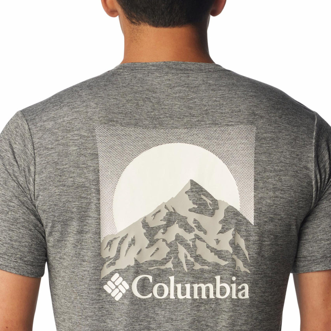 Columbia Men's Kwick Hike Back Graphic Short Sleeve Tee #color_black-heather-moonscape
