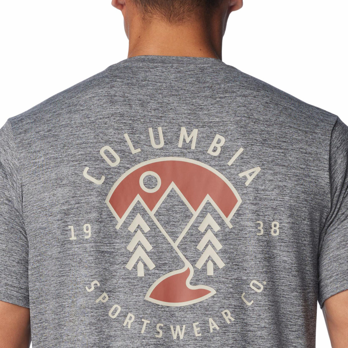 Columbia Men's Kwick Hike Back Graphic T-Shirt Black Heather/Moonscape / Small-Black Heather/Moonscape / Medium-Black Heather/Moonscape / Large-Black Heather/Moonscape / X-Large-Black Heather/Moonscape / XX-Large #- 53 Degrees North