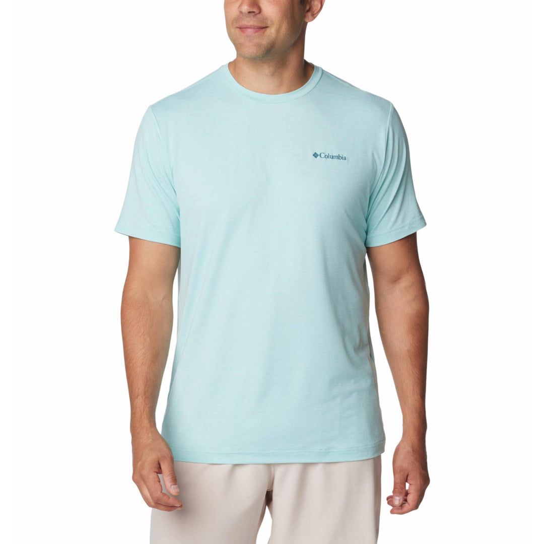 Columbia Men's Kwick Hike Back Graphic Short Sleeve Tee #color_spray-heather-naturally-boundless