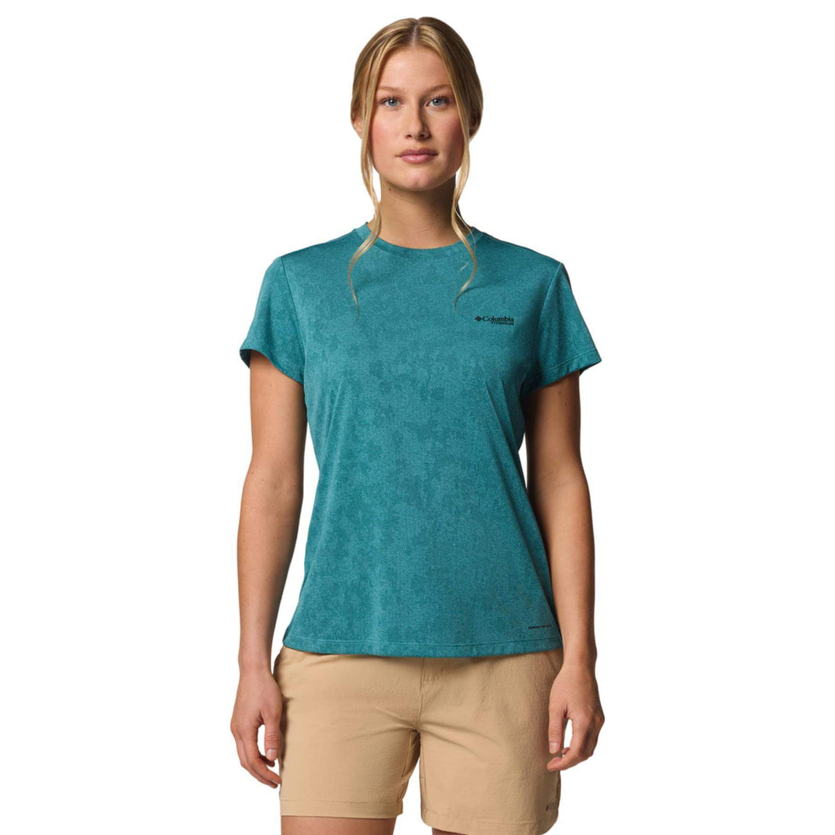 Columbia Women's Bluebird Canyon Technical T-Shirt River Blue Popflorid Jacquard / X-Small-River Blue Popflorid Jacquard / Small-River Blue Popflorid Jacquard / Medium-River Blue Popflorid Jacquard / Large-River Blue Popflorid Jacquard / X-Large #- 53 Degrees North