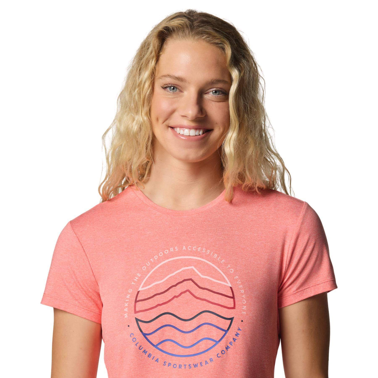 Columbia Women's Sloan Ridge Technical T-Shirt Teal/Find Your Trail / X-Small-Teal/Find Your Trail / Small-Teal/Find Your Trail / Medium-Teal/Find Your Trail / Large-Teal/Find Your Trail / X-Large #- 53 Degrees North