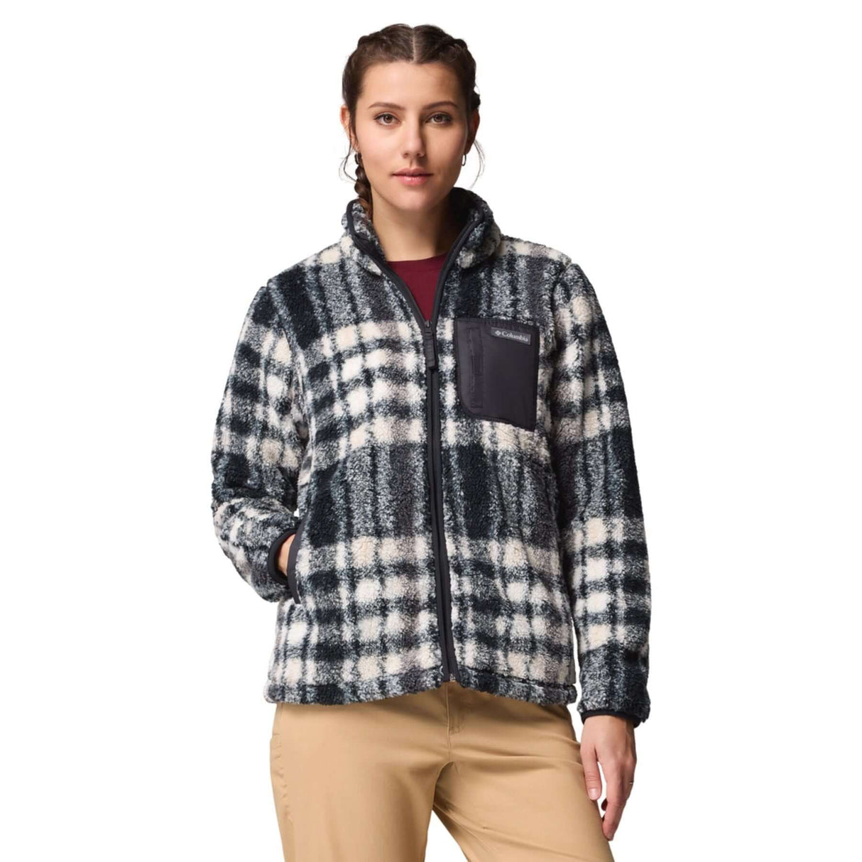 Columbia Women's West Bend Print Fleece Jacket Camel Brown Herringplaid / X-Small-Camel Brown Herringplaid / Small-Camel Brown Herringplaid / Medium-Camel Brown Herringplaid / Large-Camel Brown Herringplaid / X-Large #- 53 Degrees North