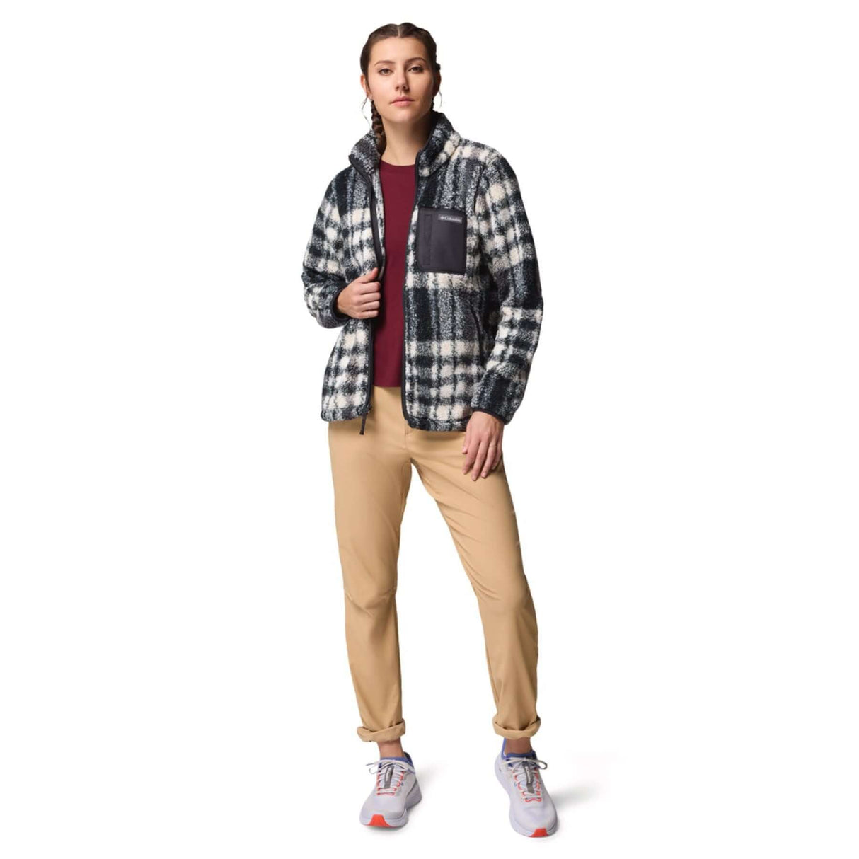 Columbia Women's West Bend Print Fleece Jacket Black Herringplaid / X-Small-Black Herringplaid / Small-Black Herringplaid / Medium-Black Herringplaid / Large-Black Herringplaid / X-Large #- 53 Degrees North