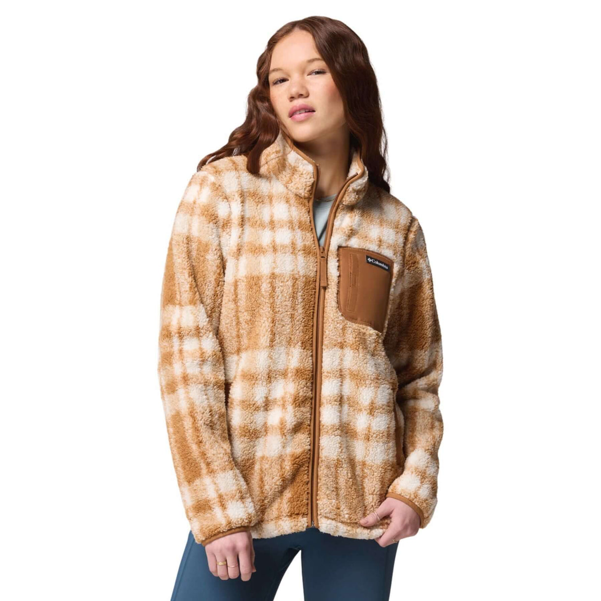 Columbia Women's West Bend Print Fleece Jacket Camel Brown Herringplaid / X-Small-Camel Brown Herringplaid / Small-Camel Brown Herringplaid / Medium-Camel Brown Herringplaid / Large-Camel Brown Herringplaid / X-Large #- 53 Degrees North
