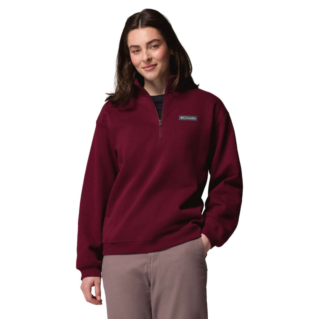 Columbia Women's Meridian Creek Quarter Zip Jumper Rich Wine / X-Small-Rich Wine / Small-Rich Wine / Medium-Rich Wine / Large-Rich Wine / X-Large #- 53 Degrees North