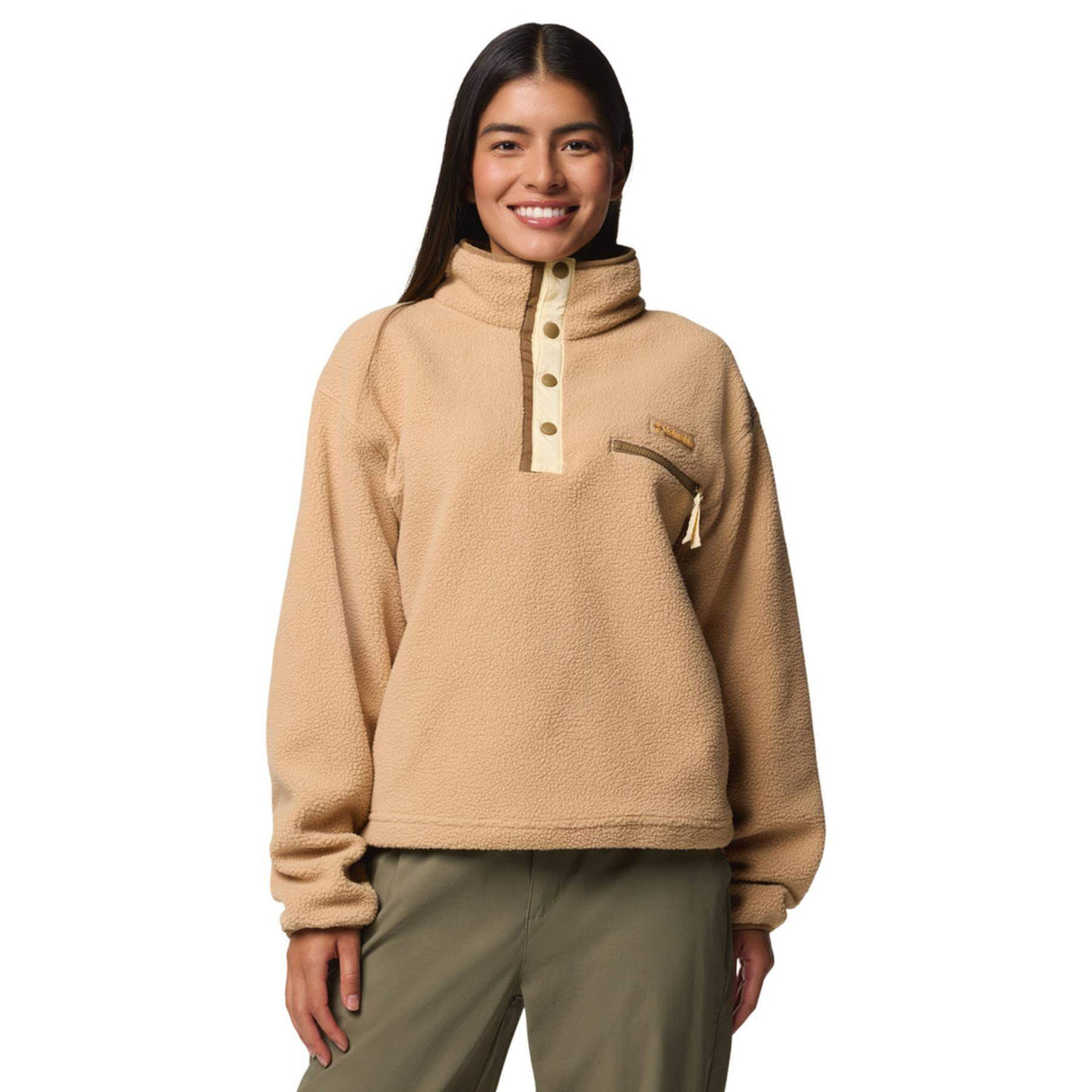 Columbia Women's Helvetia II Cropped Sherpa Half Snap Fleece Canoe / X-Small-Canoe / Small-Canoe / Medium-Canoe / Large-Canoe / X-Large #- 53 Degrees North