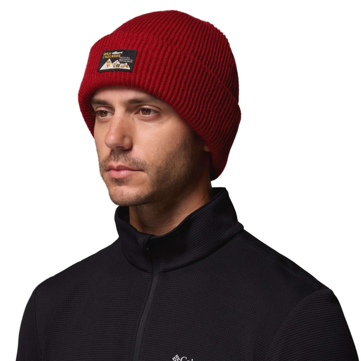 Columbia Provisions Cuff Beanie Red Dahlia/Heritage High Cascades #- 53 Degrees North