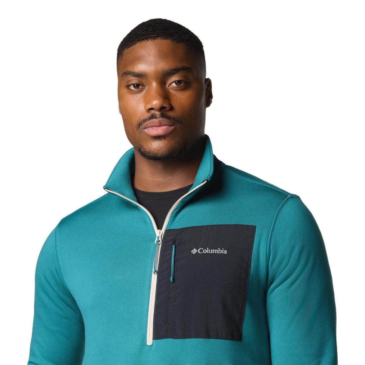 Columbia Men's Columbia Hike II Technical Half Zip Fleece Pullover River Blue/Dark Stone/Black / Small-River Blue/Dark Stone/Black / Medium-River Blue/Dark Stone/Black / Large-River Blue/Dark Stone/Black / X-Large-River Blue/Dark Stone/Black / XX-Large #- 53 Degrees North