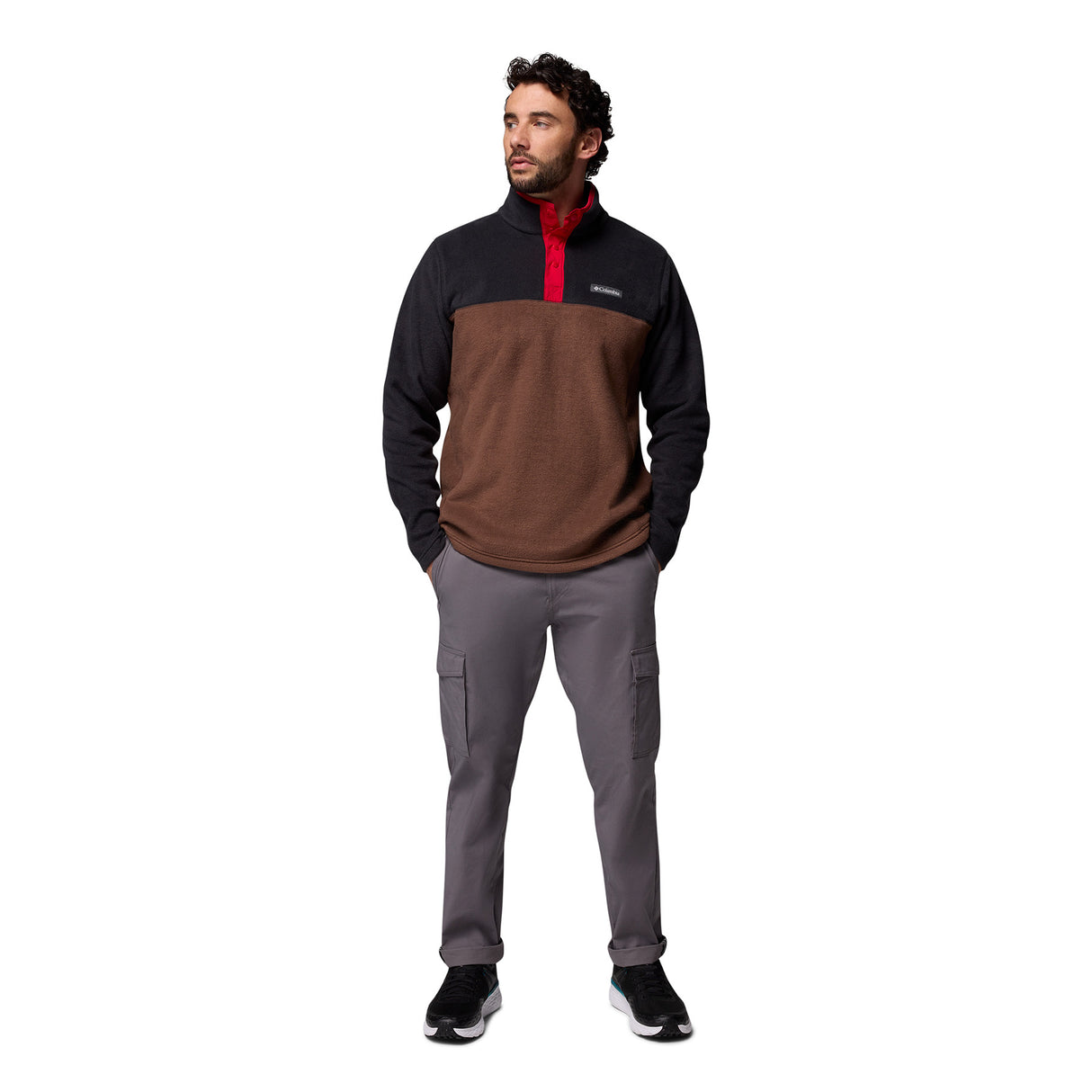 Columbia Men's Steens Mountain II Half Snap Fleece Pullover Tobacco/Black/Mtn Red / Small-Tobacco/Black/Mtn Red / Medium-Tobacco/Black/Mtn Red / Large-Tobacco/Black/Mtn Red / X-Large-Tobacco/Black/Mtn Red / XX-Large #- 53 Degrees North