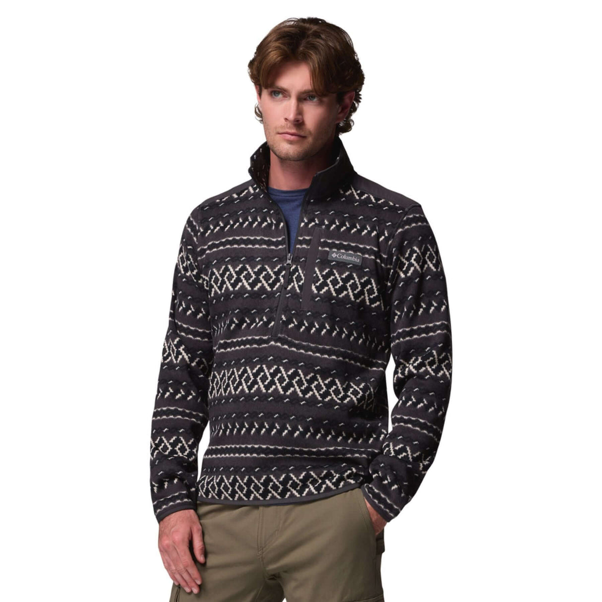 Columbia Men's Sweater Weather Printed Half Zip Fleece Shark KnitKnot / Small-Shark KnitKnot / Medium-Shark KnitKnot / Large-Shark KnitKnot / X-Large-Shark KnitKnot / XX-Large #- 53 Degrees North