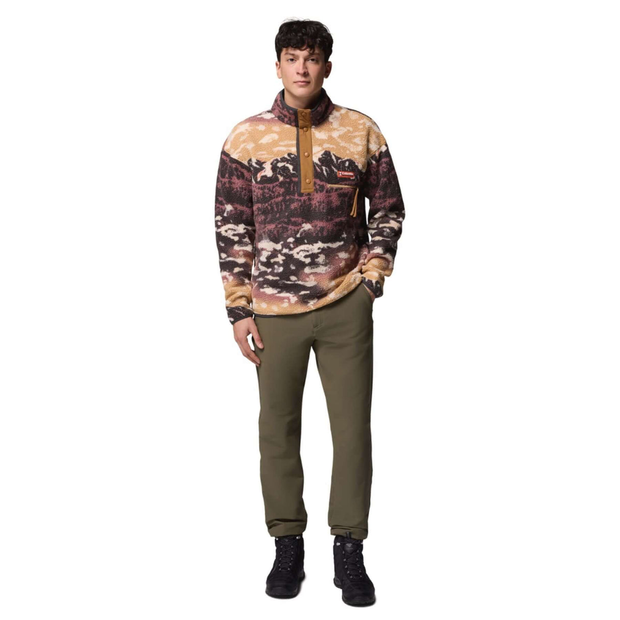 Columbia Men's Helvetia II Printed Half Snap Fleece Camel Brown Sisters / Small-Camel Brown Sisters / Medium-Camel Brown Sisters / Large-Camel Brown Sisters / X-Large-Camel Brown Sisters / XX-Large #- 53 Degrees North