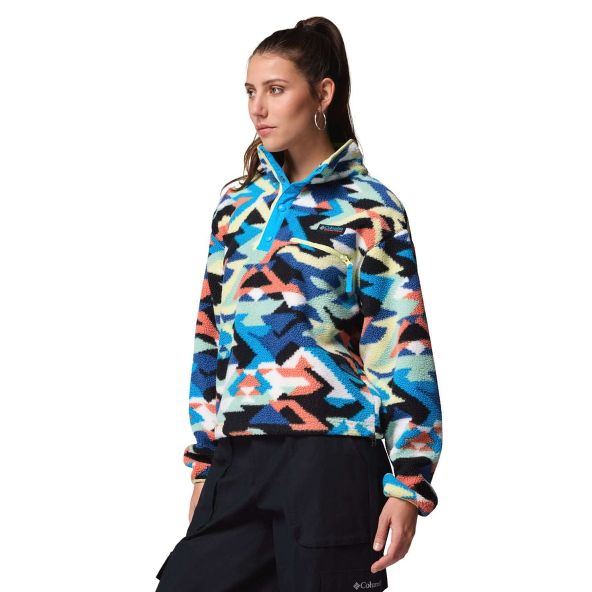 Columbia Women's Helvetia II Printed Cropped Half Snap Fleece Tobacco Sisters/Dark Stone / X-Small-Tobacco Sisters/Dark Stone / Small-Tobacco Sisters/Dark Stone / Medium-Tobacco Sisters/Dark Stone / Large-Tobacco Sisters/Dark Stone / X-Large #- 53 Degrees North