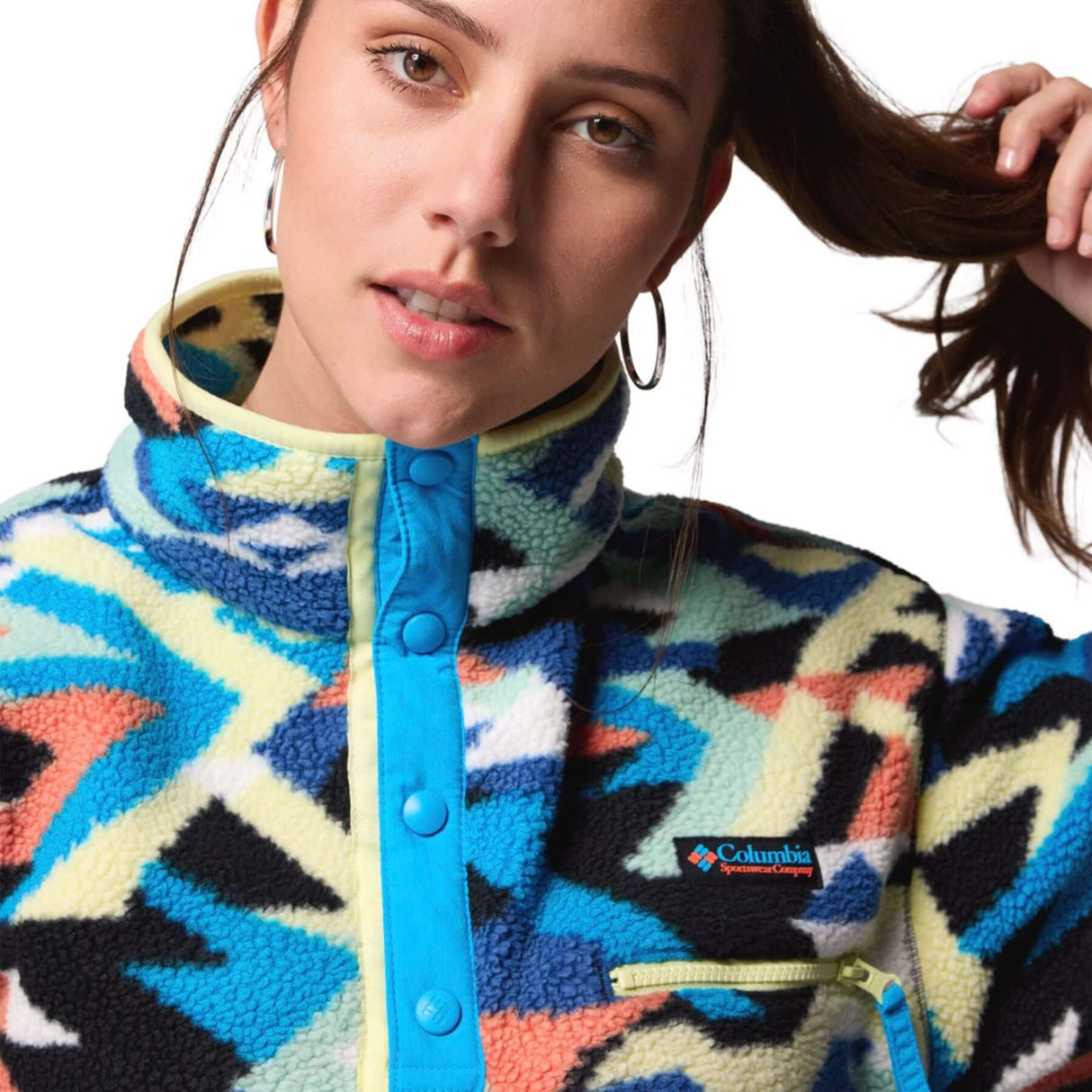 Columbia Women's Helvetia II Printed Cropped Half Snap Fleece Tobacco Sisters/Dark Stone / X-Small-Tobacco Sisters/Dark Stone / Small-Tobacco Sisters/Dark Stone / Medium-Tobacco Sisters/Dark Stone / Large-Tobacco Sisters/Dark Stone / X-Large #- 53 Degrees North