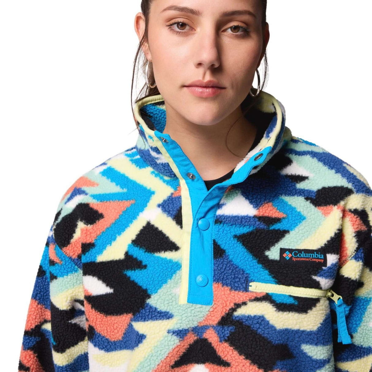 Columbia Women's Helvetia II Printed Cropped Half Snap Fleece Tobacco Sisters/Dark Stone / X-Small-Tobacco Sisters/Dark Stone / Small-Tobacco Sisters/Dark Stone / Medium-Tobacco Sisters/Dark Stone / Large-Tobacco Sisters/Dark Stone / X-Large #- 53 Degrees North