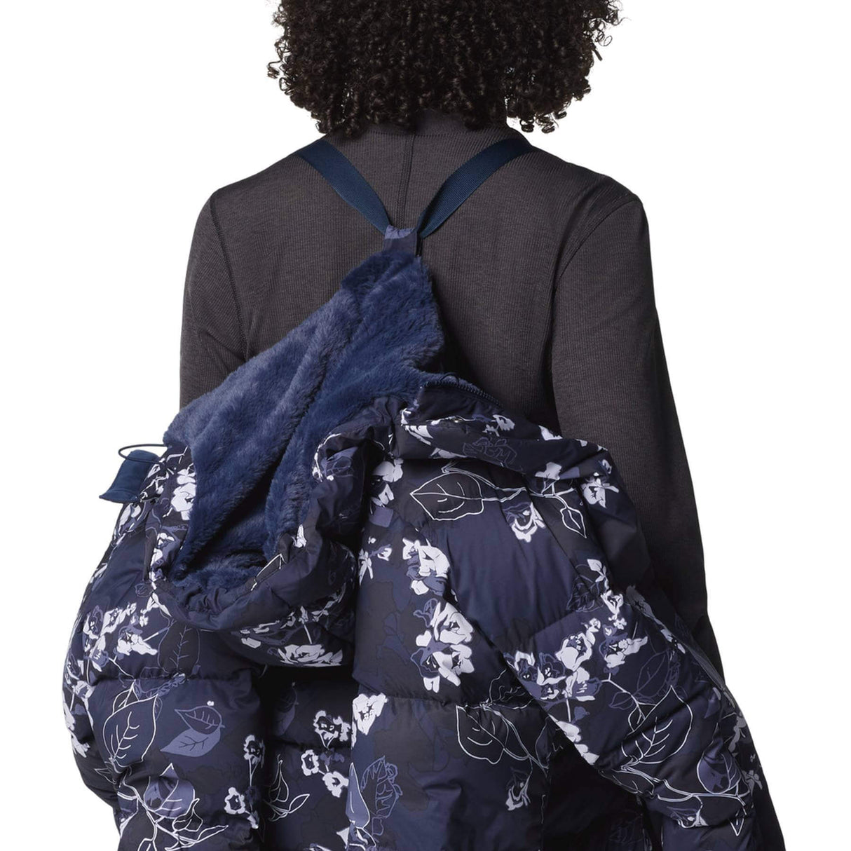 Columbia Women's Boundless Days Print Long Down Jacket Collegiate Navy Shadowvines Print / X-Small-Collegiate Navy Shadowvines Print / Small-Collegiate Navy Shadowvines Print / Medium-Collegiate Navy Shadowvines Print / Large-Collegiate Navy Shadowvines Print / X-Large #- 53 Degrees North