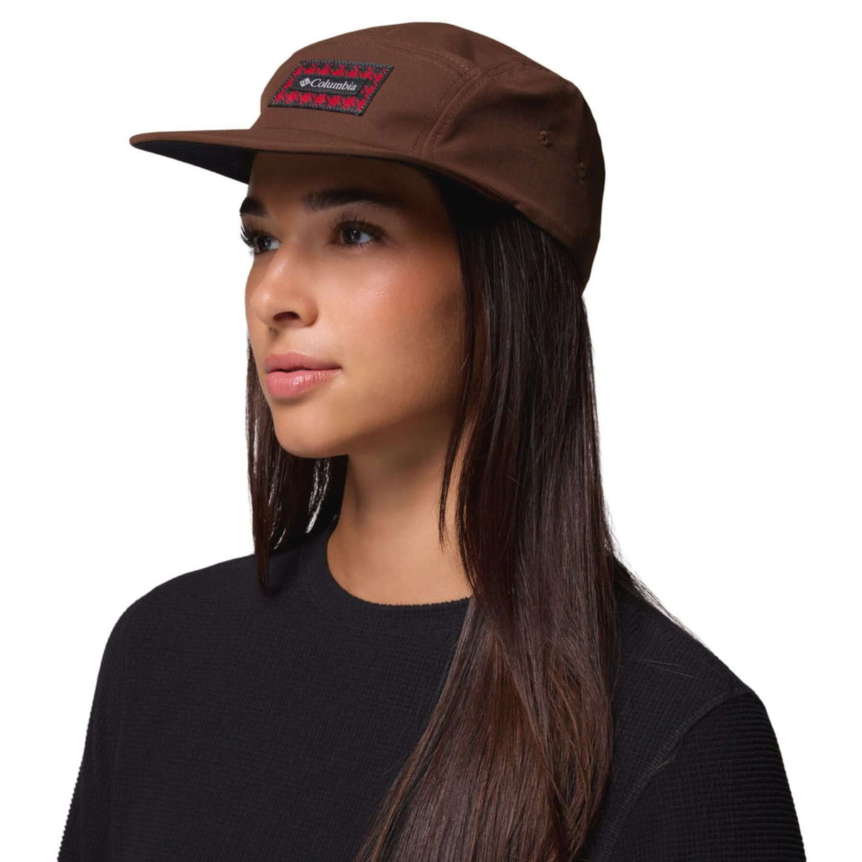 Columbia Creek Side 5 Panel Hat Tobacco/Houndstooth Patch-Rain Forest/Pinecone #- 53 Degrees North