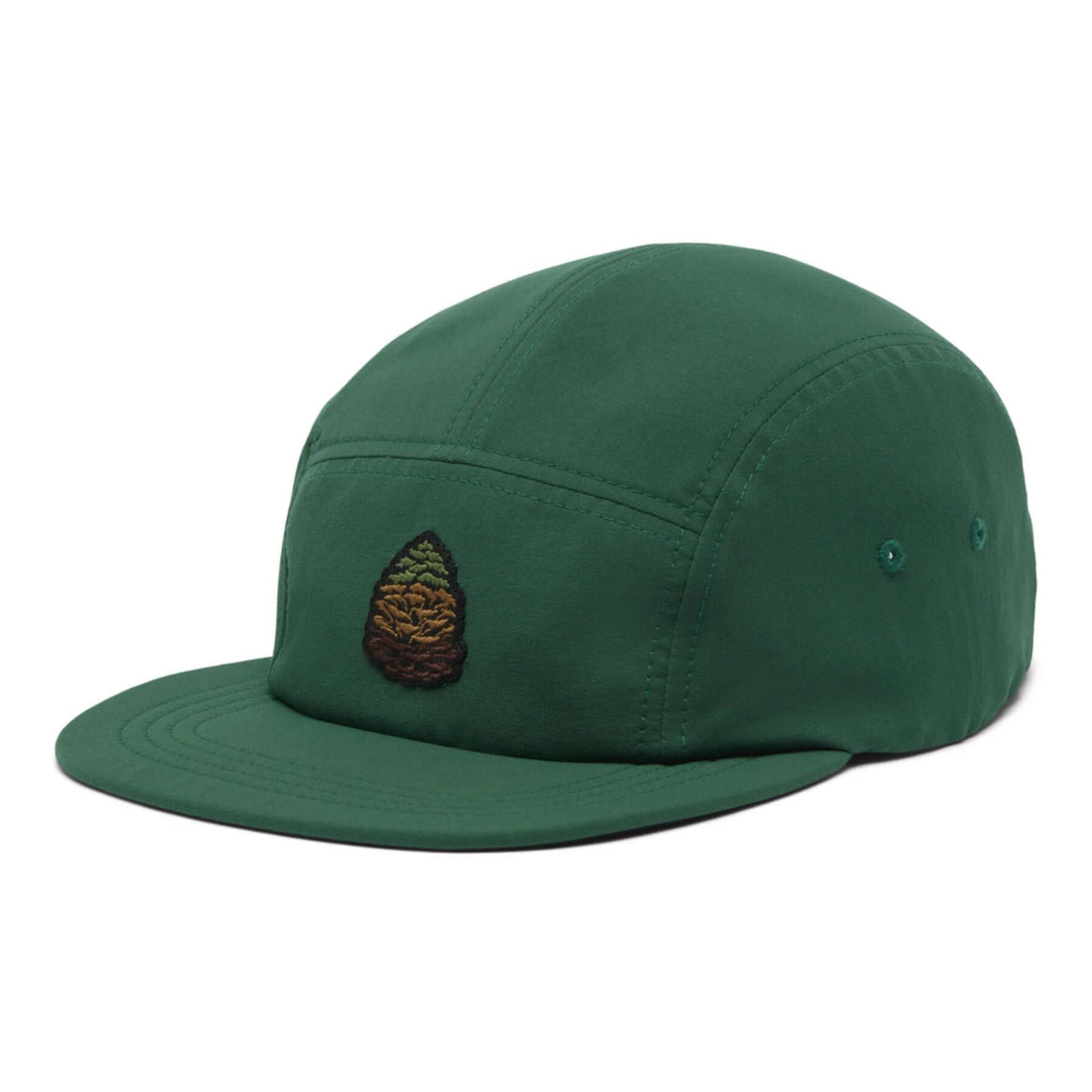Columbia Creek Side 5 Panel Hat Tobacco/Houndstooth Patch-Rain Forest/Pinecone #- 53 Degrees North