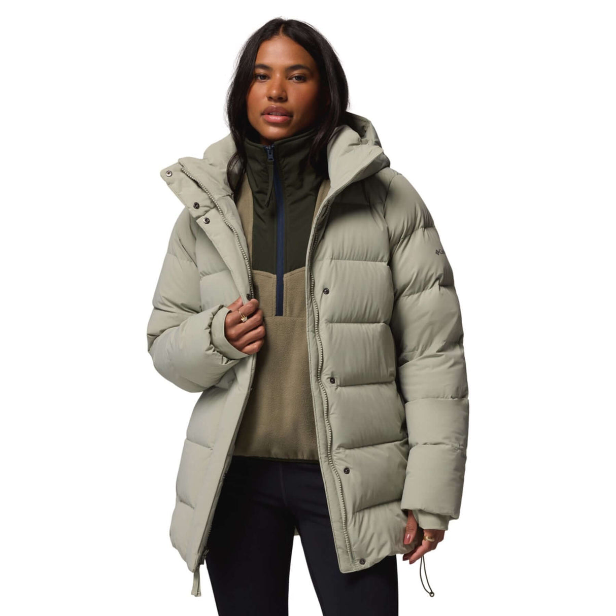 Columbia Women's Amaze Puff Mid Hooded Jacket Safari / X-Small-Safari / Small-Safari / Medium-Safari / Large-Safari / X-Large #- 53 Degrees North